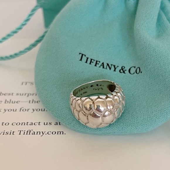 Tiffany & Co. Vintage Crocodile Dome Ring Sterling Silver W/ Pouch 🎁🎁 - Picture 4 of 5
